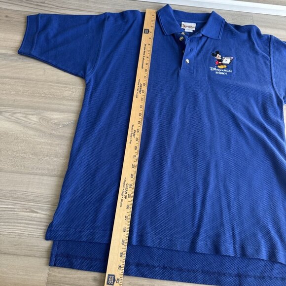RARE Vintage 90s DISNEY MGM STUDIOS MICKEY MOUSE POLO‎ SHIRT MENS Sz M Blue - Picture 7 of 9